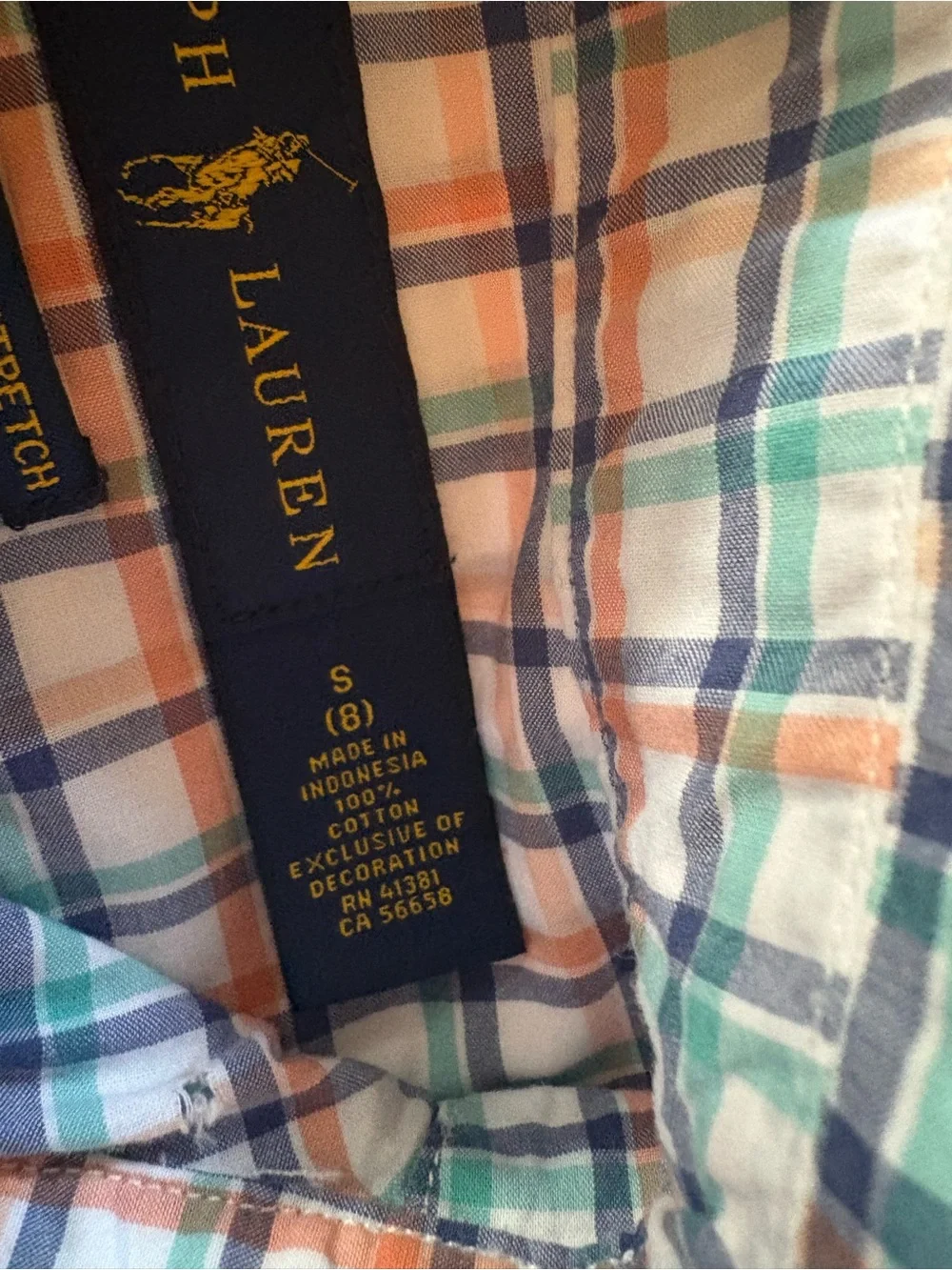 Ralph Lauren Boys White Plaid Button-Down Shirt & J.Crew Navy Pants Set Size 8